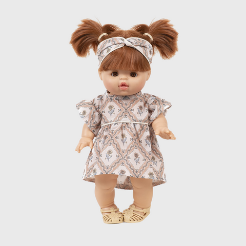 Minikane 34-37 cm. rūbai - suknelė ir galvos juosta