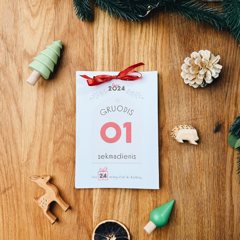 Atsispausdink pats: Raudonasis laiko drauge kalendorius 2025 | 3-6 metai