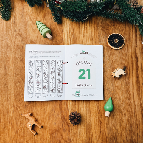 Atsispausdink pats: Žaliasis gerų darbų kalendorius 2025 | 4-8 metai