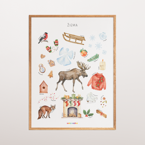 Žiema - plakatas ant drobės