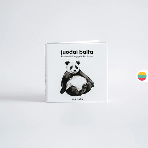Juodai balta kontrastinė knygelė kūdikiams