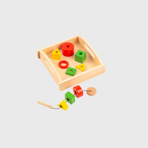 Rings on a Horizontal Dowel with tray