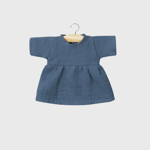 Minikane 34-37 cm. rūbai - suknelė mėlyna