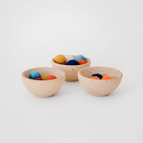Wooden bowls, 3 pcs