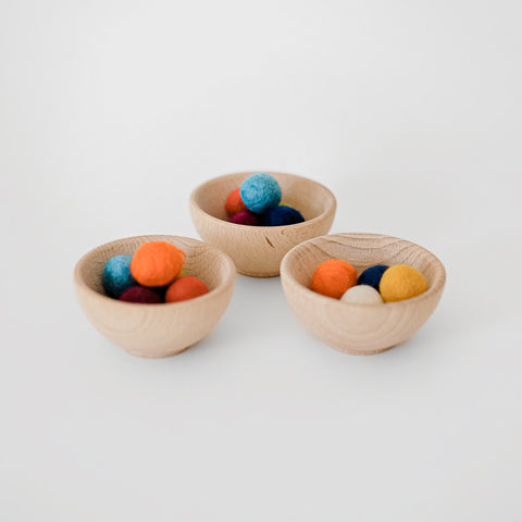 Wooden bowls, 3 pcs