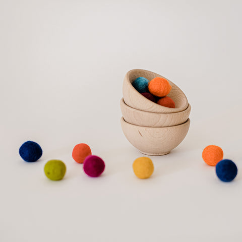 Wooden bowls, 3 pcs