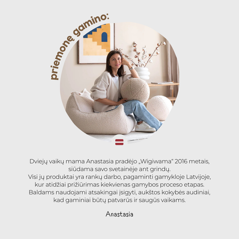 Wigiwama sėdmaišio su ausytėmis komplektas - 5 spalvos