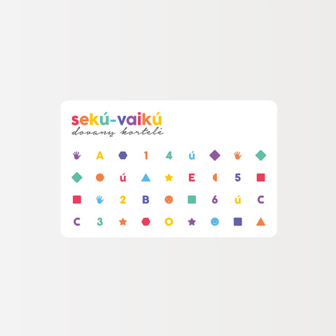 seku-vaiku dovanų kortelė