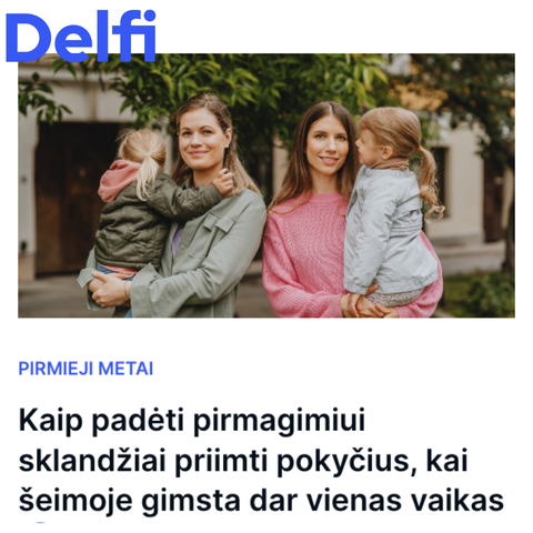 Kaip padėti pirmagimiui sklandžiai priimti pokyčius, kai šeimoje gimsta dar vienas vaikas