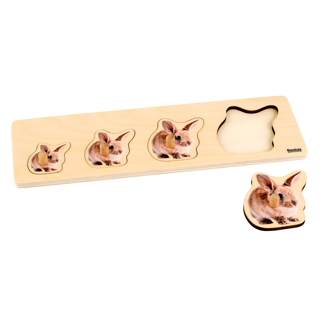 Montessori dėlionė: 4 triušiai
