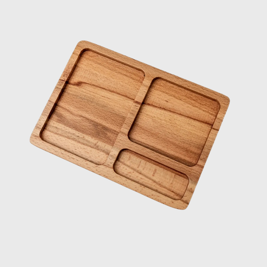 Montessori padėklas trijų dalių kortelėms