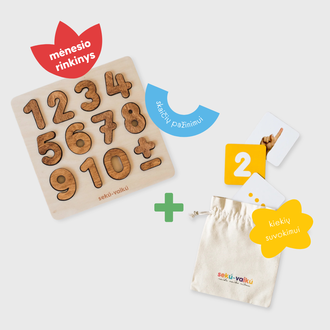Skaičiavimo rinkinys - kortelės ir dėlionė
