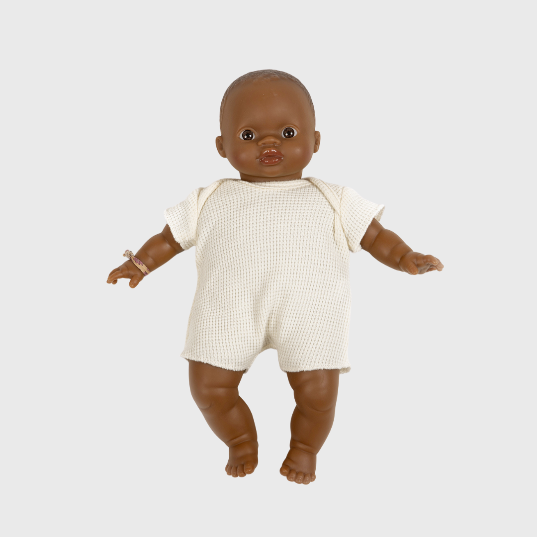 Minikane Baby clothing - short jumpsuit in ecru