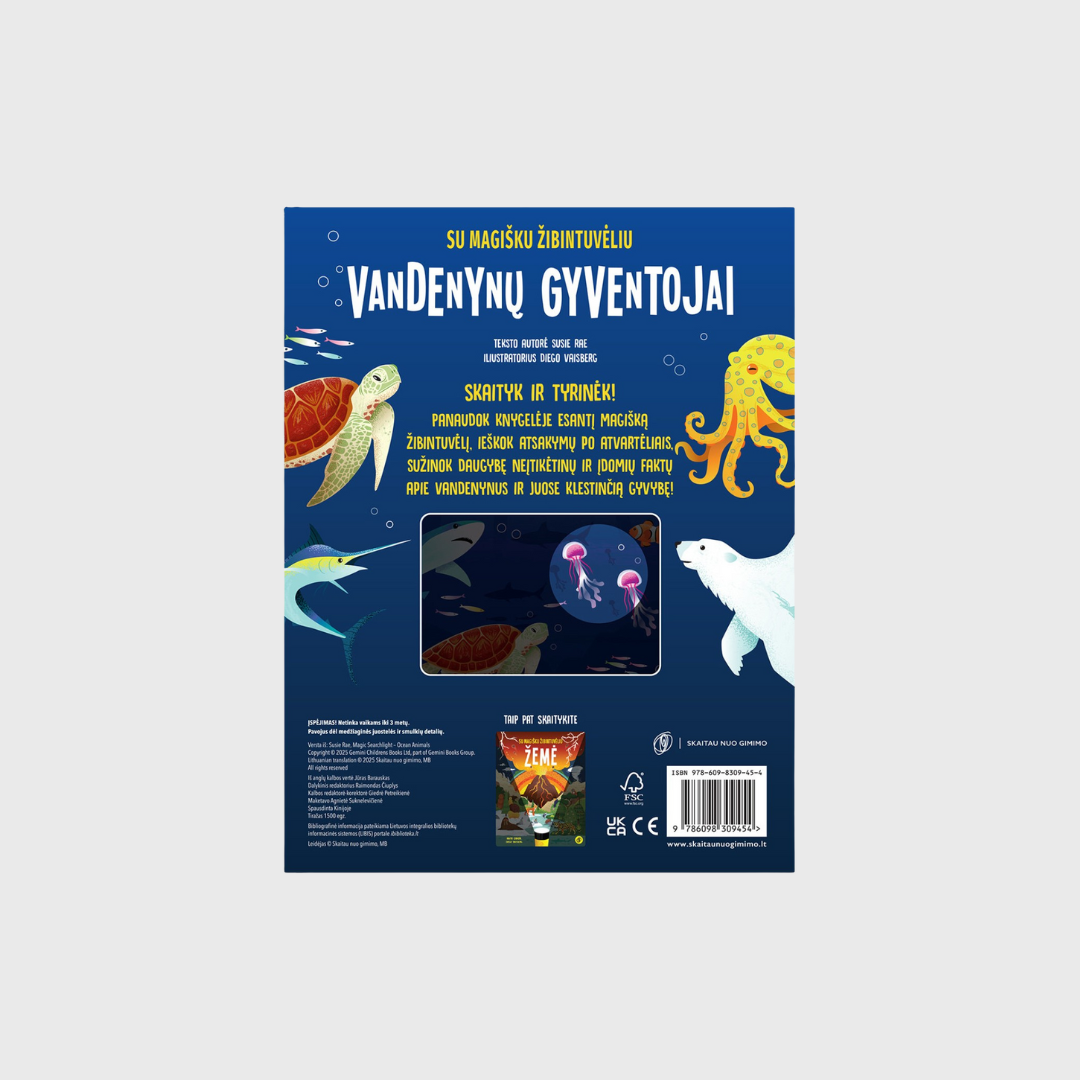 Vandenynų gyventojai | Knyga su magišku žibintuvėliu