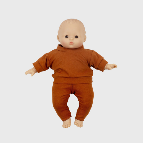 Minikane Baby rūbai - dviejų dalių kostiumėlis rudas