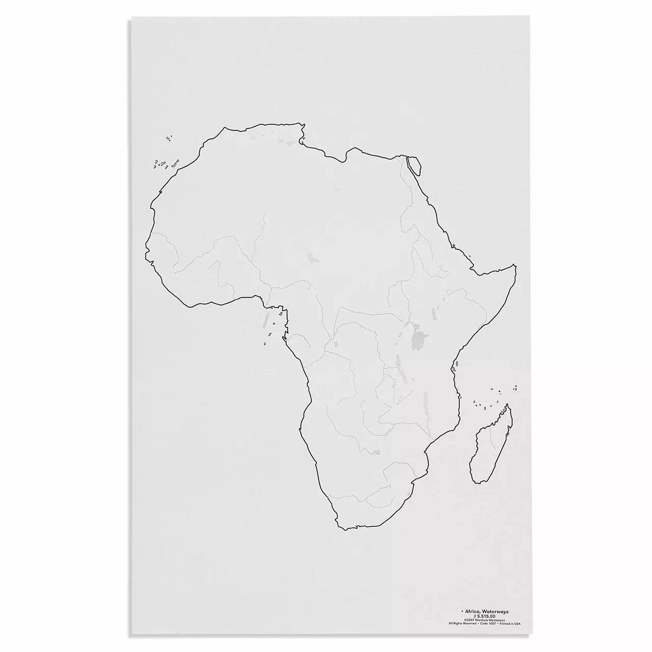 Afrika: vandens keliai (50 vnt.)