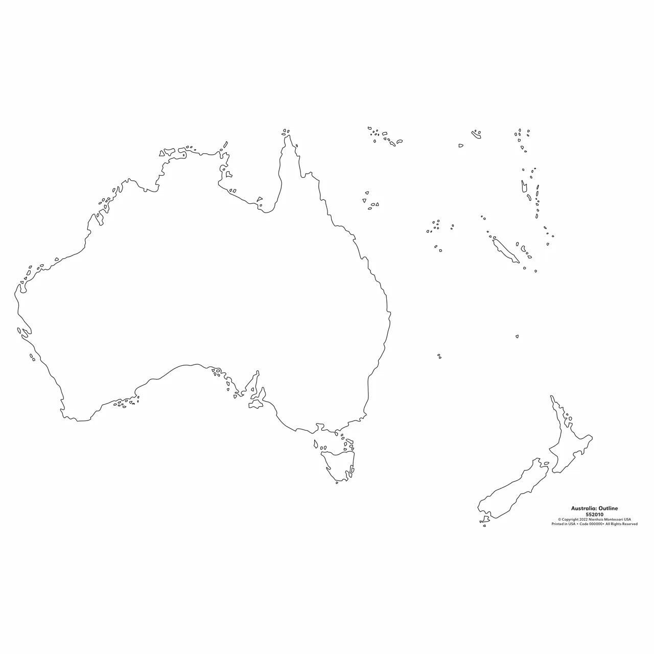 Australija: kontūras (50 vnt.)