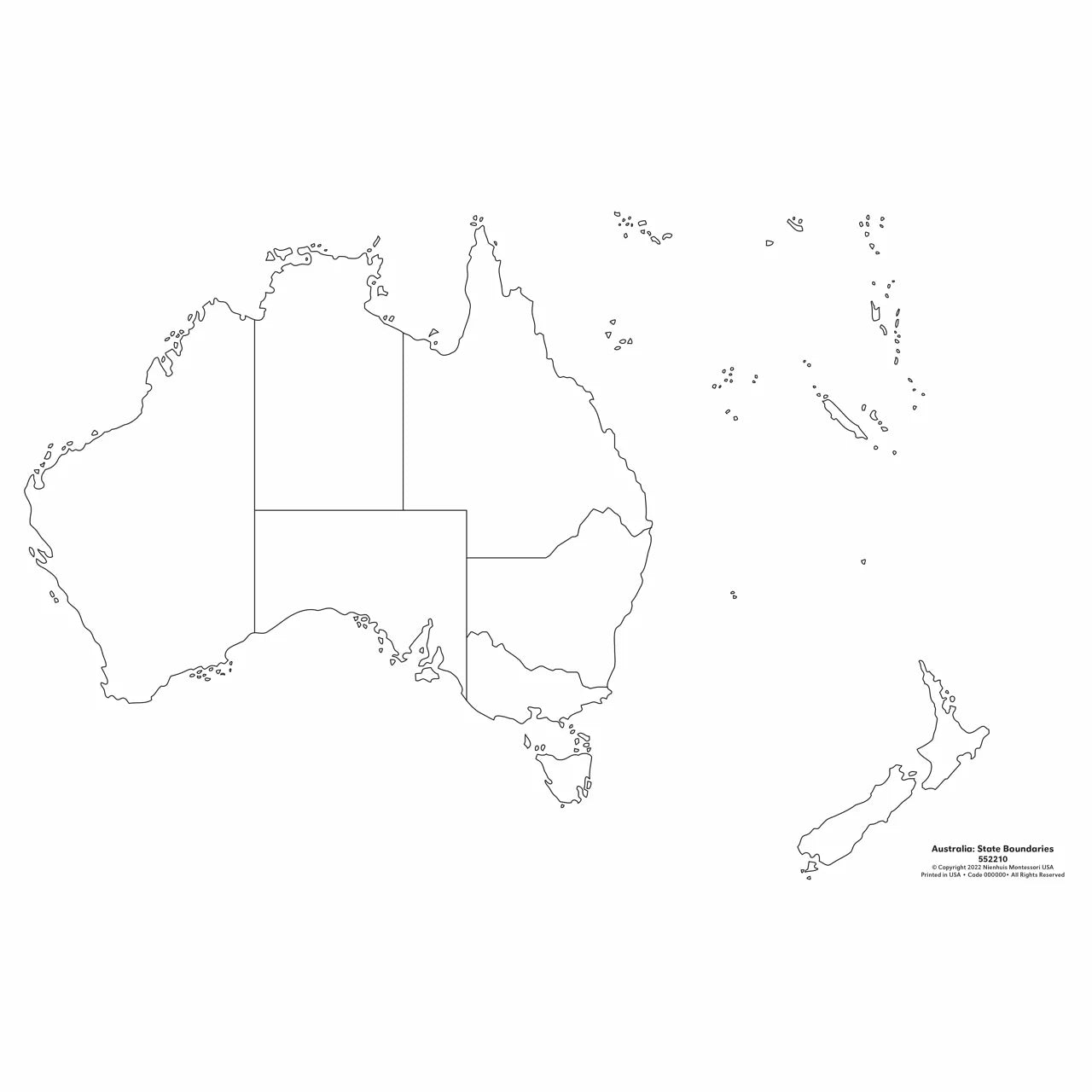 Australija: valstijų sienos (50 vnt.)