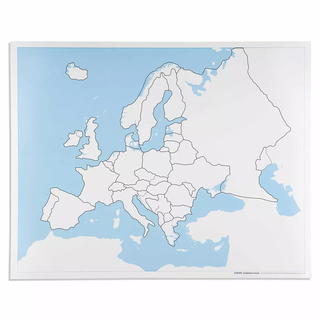 Europos kontrolinis žemėlapis: be etikečių
