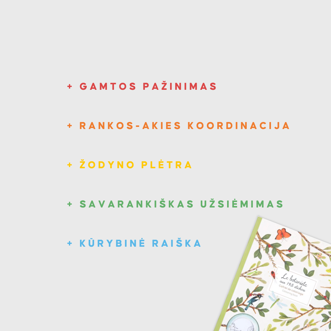 Lipdukų ir spalvinimo knyga | Botaniko knyga