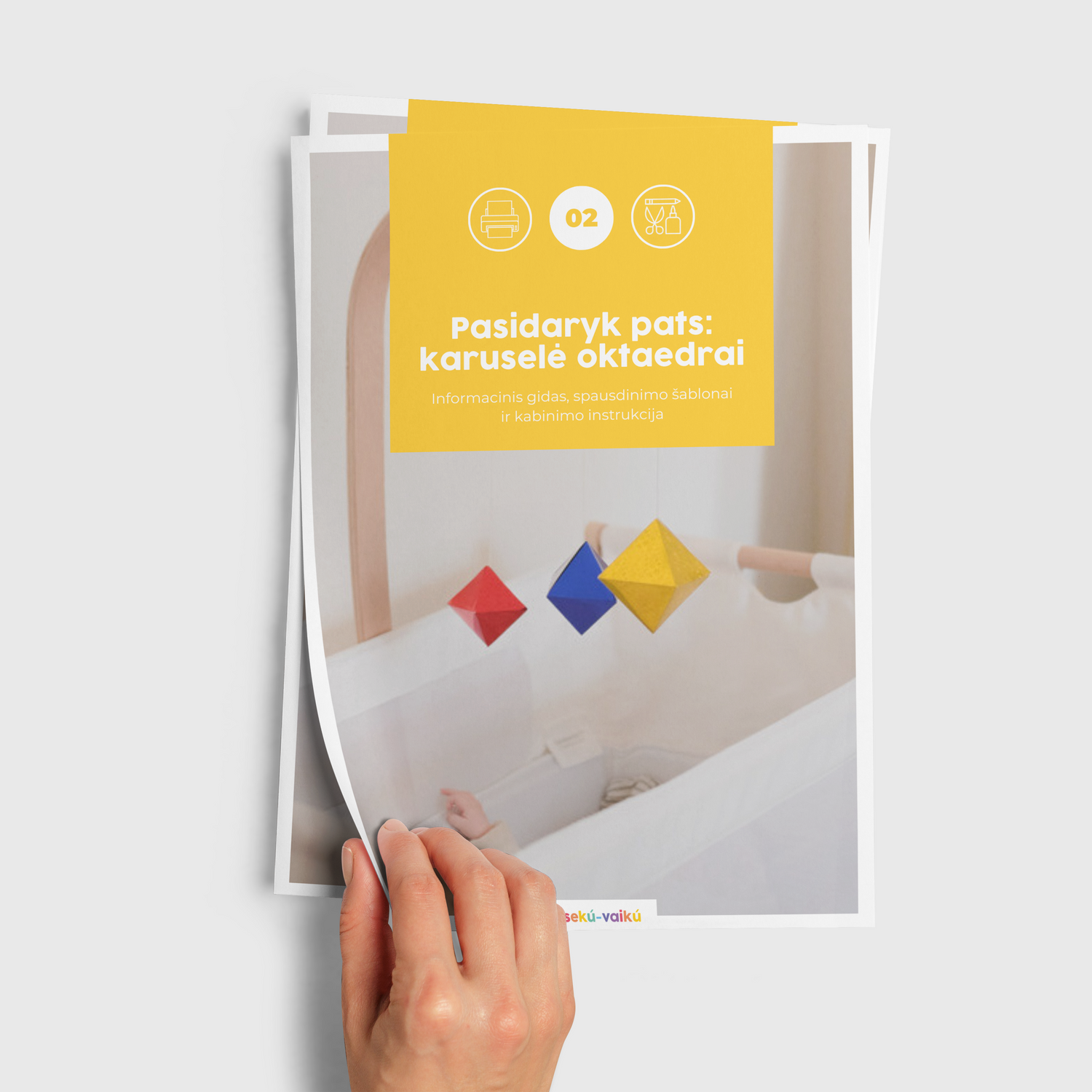 Pasidaryk pats: Oktaedrų karuselė kūdikiui