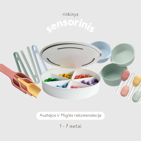 Sensorinis rinkinys PlayTray sandarus padėklų komplektas + priedai