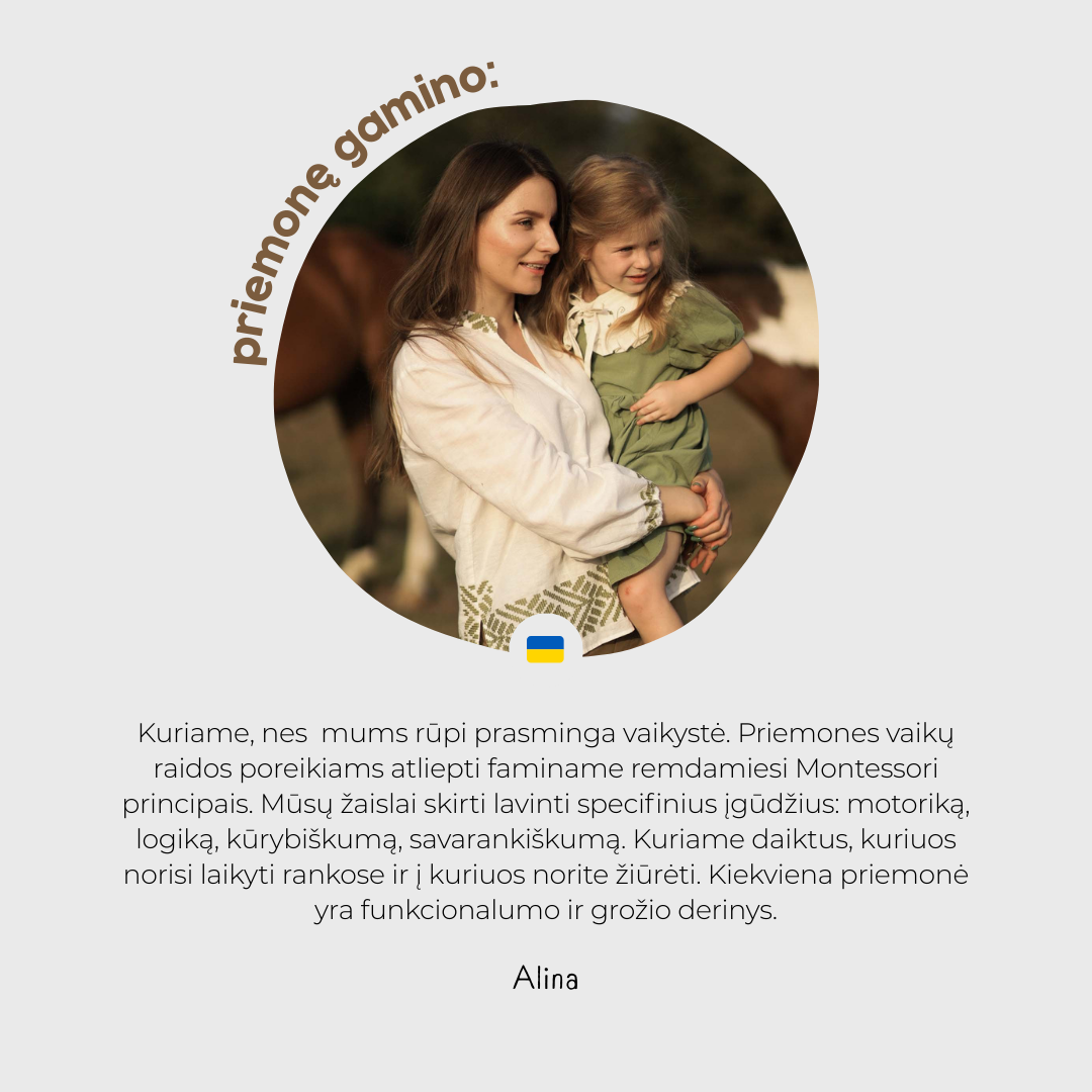 Montessori padėklas trijų dalių kortelėms