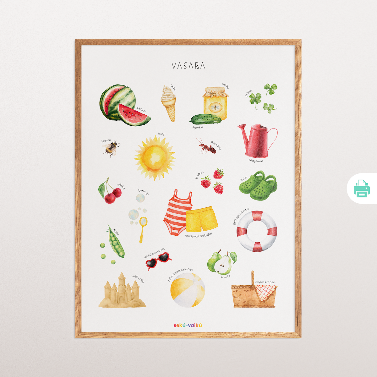 Atsispausdink pats: plakatas VASARA