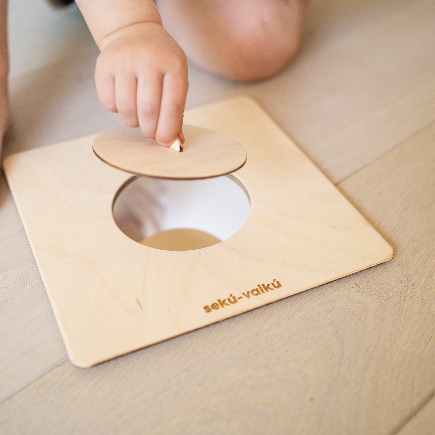 Pirmoji dėlionė - lentelė su veidrodėliu