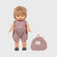 Minikane 34-37 cm. rūbai - romperis alyvinis su maišeliu