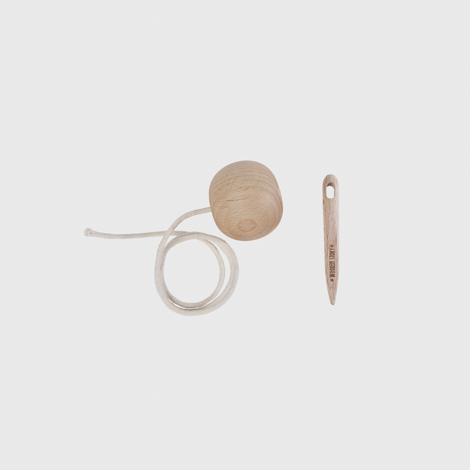 Wooden needle for sewing