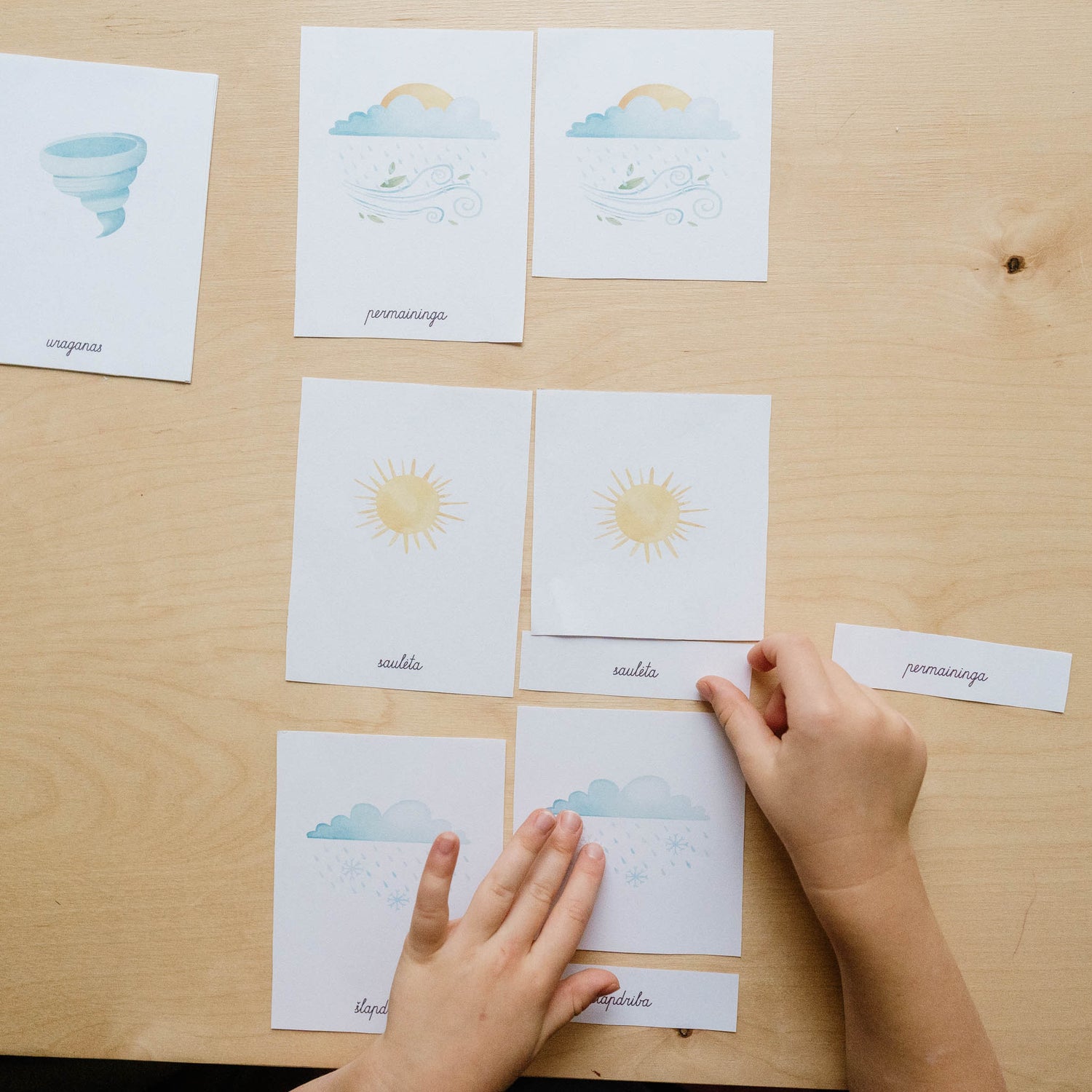 Užduotėlių rinkinys - Orų stebėjimas + kortelės