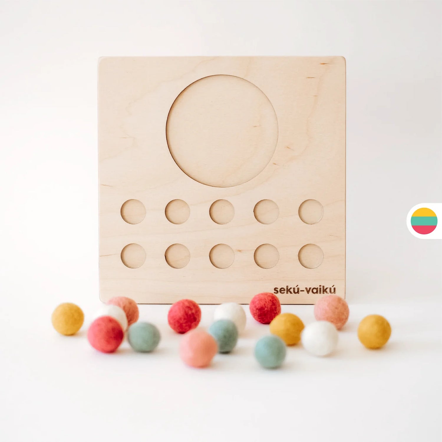 Counting set – table and wool balls