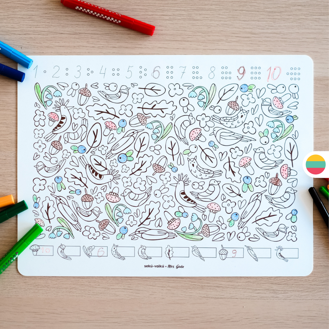 Washable coloring mat - 123