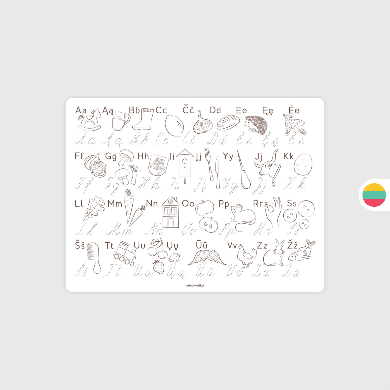 Washable coloring mat - ABC