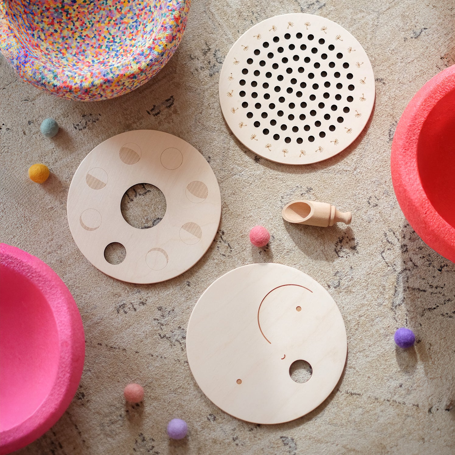 stapelstein, discs, small part play