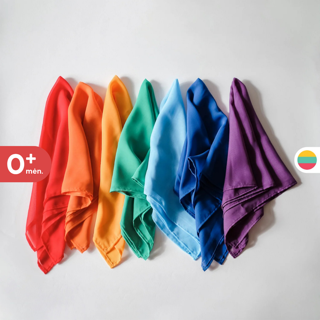 7 skarelių rinkinys (43x43) - vaivorykštė