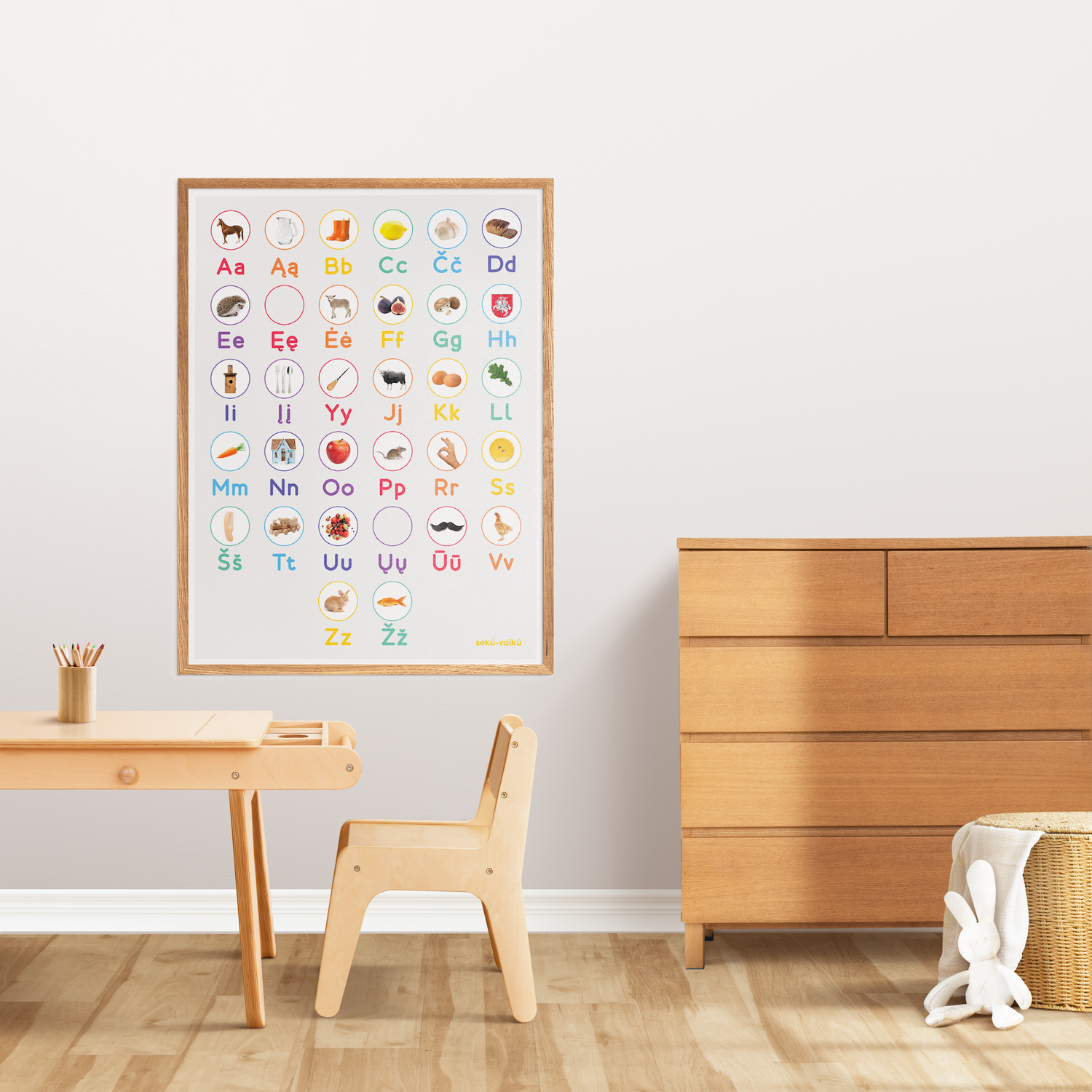 Lithuanian alphabet - poster on canvas